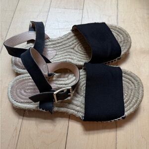 Jcrew Black Espadrille Sandals size 6